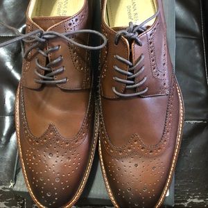Banana Republic Hadley Italian Leather Brogue Oxford Chestnut Size 10 Ortholite